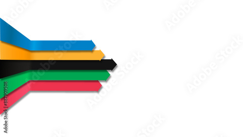 abstract geometric background, five olympic colors parallel lines