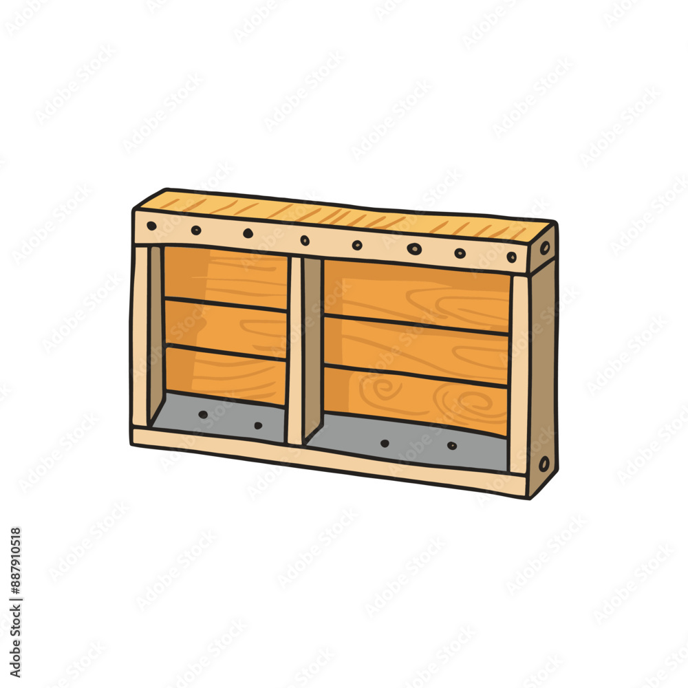 Doodle of a concrete wall with plywood formwork Doodle of a concrete wall with plywood formwork