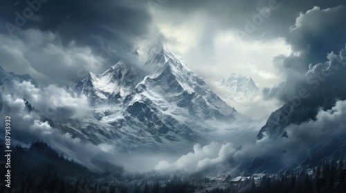 Towering mountains standing in majestic splendor