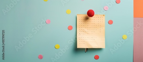 White sticky note pinned on...