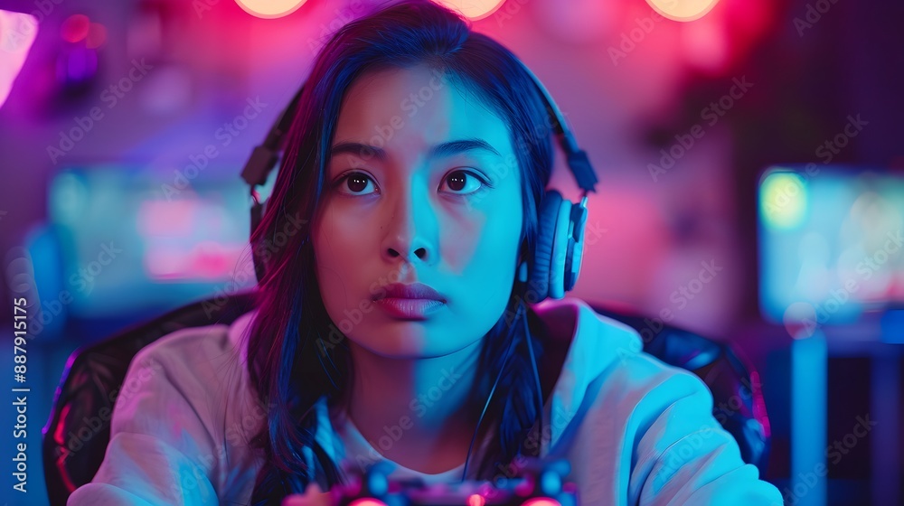gamer with neon light gamer with neon light