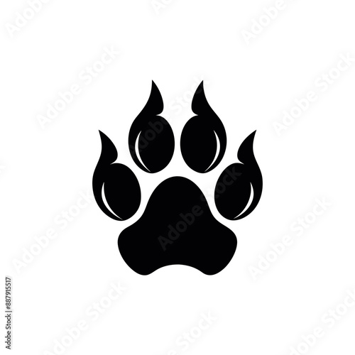 Paw vector foot trail print of cat. Dog, Paw icon set. paw print icon vector. dog or cat paw