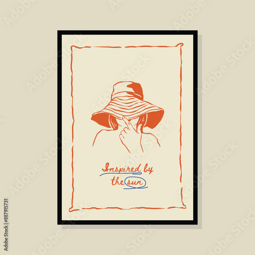 La Dolce Vita hand drawn vector illustration in a poster frame. Art for poster design, postcards, branding, logo design, background.
