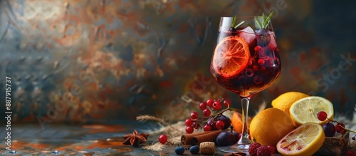 Sangria cocktail displayed ...