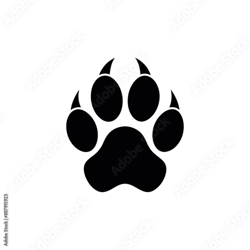 Paw vector foot trail print of cat. Dog, Paw icon set. paw print icon vector. dog or cat paw