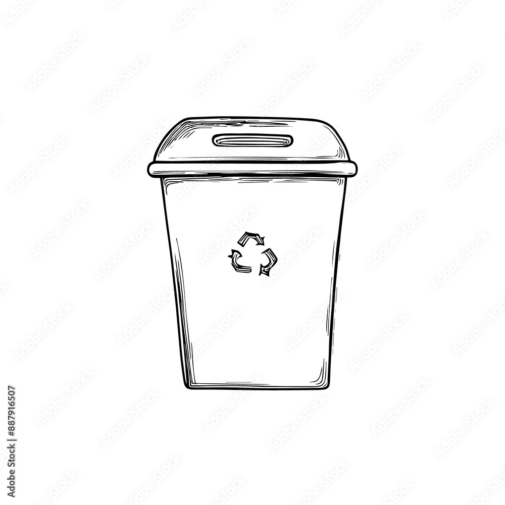 Hand-Drawn Vector Illustration of Waste Disposal and Recycling Hand-Drawn Vector Illustration of Waste Disposal and Recycling