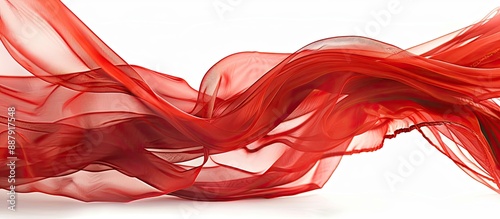A delicate red chiffon fabr...