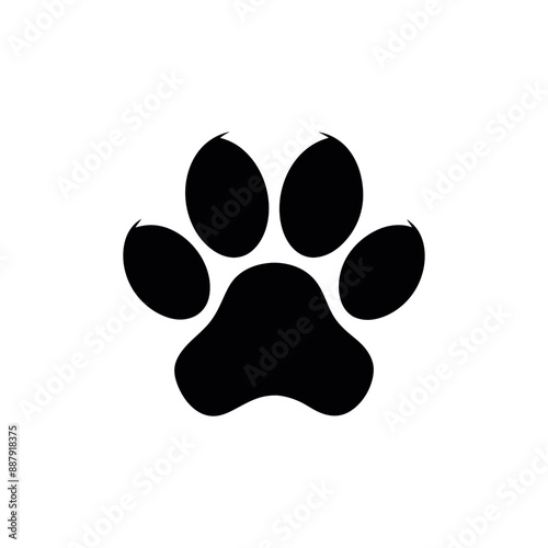 Paw vector foot trail print of cat. Dog, Paw icon set. paw print icon vector. dog or cat paw