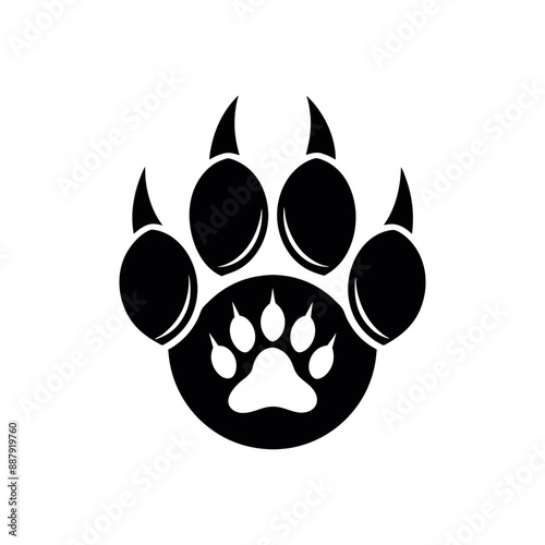 Paw vector foot trail print of cat. Dog, Paw icon set. paw print icon vector. dog or cat paw