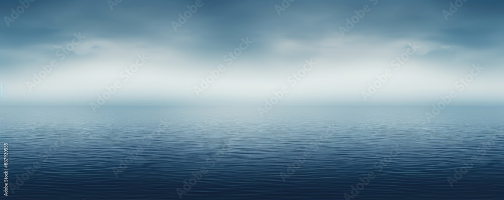 Obraz premium Sea ripple water in misty morning. Norwegian landscape with thick fog on beautiful lake. Nature, ecology, eco tourism. Travel and vacation concept