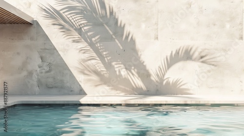 empty room with palm leaves