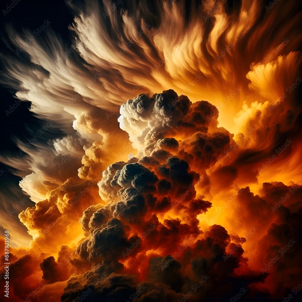 Fiery Skies: The Dance of Fire and Clouds.