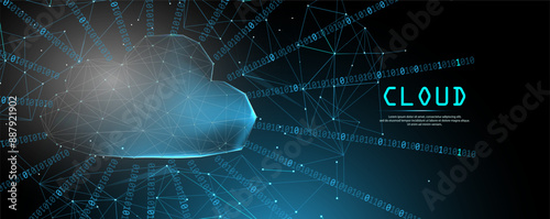 Cloud storage concept.  Internet service or Integrated digital web concept background