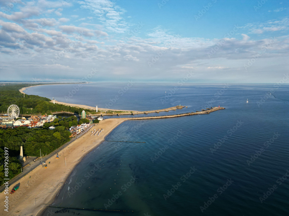 The panoramic shots showcase the beauty of the Polish coastline, with its wide beaches, turquoise waters, and picturesque landscapes. Perfect for nature lovers and aerial photography enthusiasts. The panoramic shots showcase the beauty of the Polish coastline, with its wide beaches, turquoise waters, and picturesque landscapes. Perfect for nature lovers and aerial photography enthusiasts.