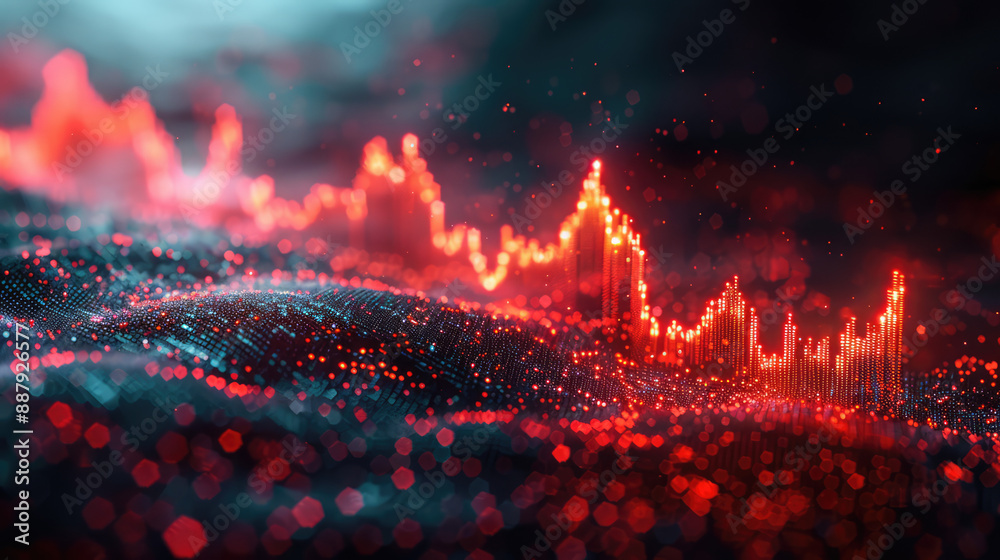 Fototapeta premium stock market chart, candlestick pattern with trendline for financial trading