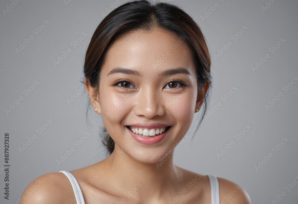 Portrait view of a regular happy smiling Thailand woman, ultra realistic, candid, social media, avatar image, plain solid background Portrait view of a regular happy smiling Thailand woman, ultra realistic, candid, social media, avatar image, plain solid background