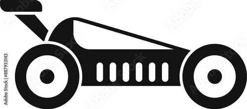 Black silhouette of a fast radio controlled car toy, bringing joy and excitement to children and adults alike