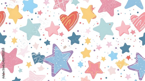 Colorful and Joyful Cartoon Faces Pattern