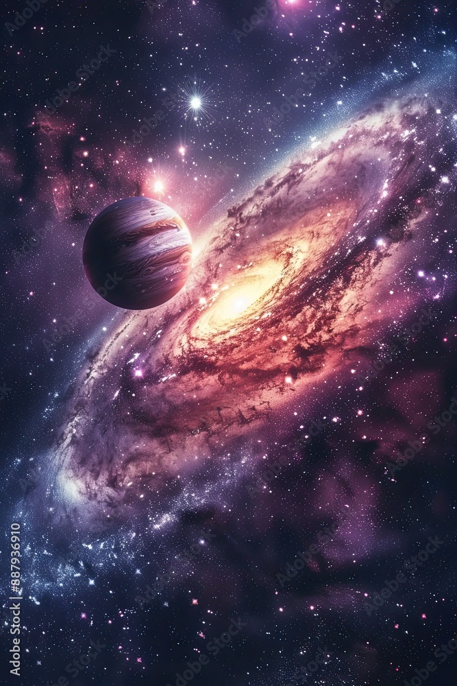 Planets and galaxy, science fiction wallpaper. Beauty of deep space. Billions of galaxies in the universe Cosmic art background Planets and galaxy, science fiction wallpaper. Beauty of deep space. Billions of galaxies in the universe Cosmic art background