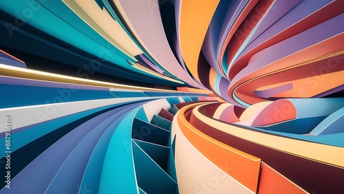 Wallpaper Mural Abstract 3d render, background design, modern illustration wallpaper Torontodigital.ca