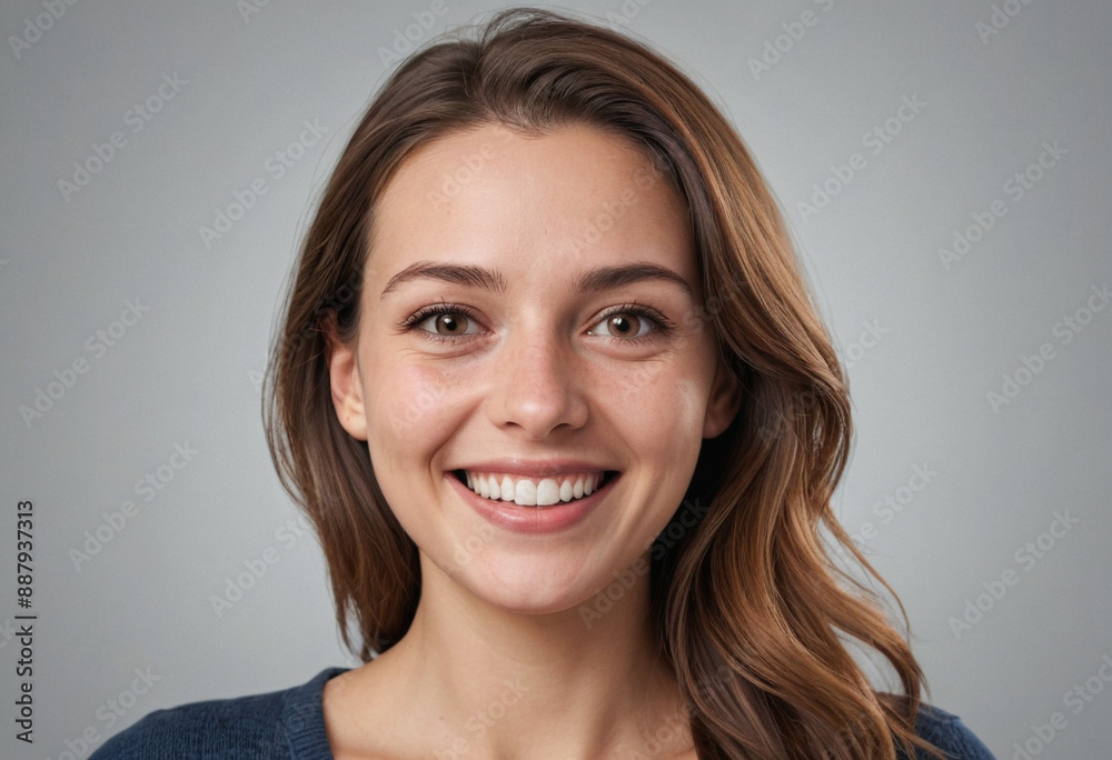 Portrait view of a regular happy smiling Austria woman, ultra realistic, candid, social media, avatar image, plain solid background Portrait view of a regular happy smiling Austria woman, ultra realistic, candid, social media, avatar image, plain solid background