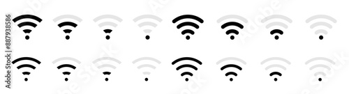  wifi symbol set. Network signs. wi-fi icon sign for remote internet access. Wireless and wifi icon. Vector illustration