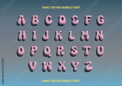 Funcy Retro Bubble Font Uppercase photo