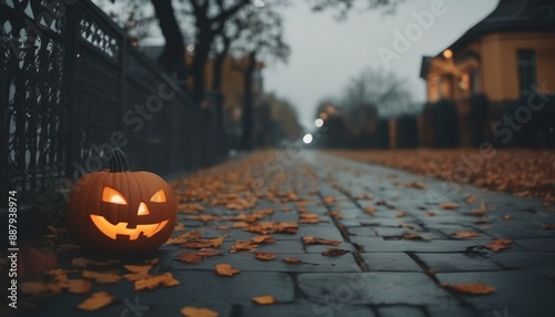 halloween pumpkin on the street