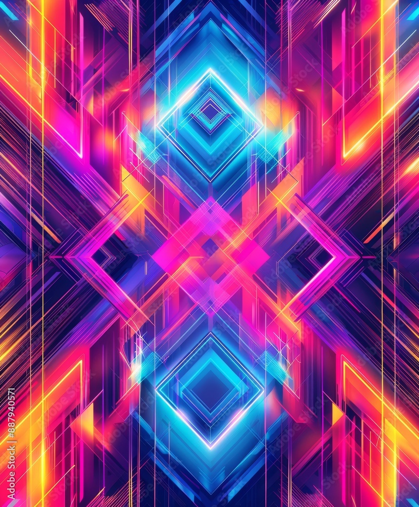 An abstract geometric design, bold and bright colors, An abstract geometric design, bold and bright colors,