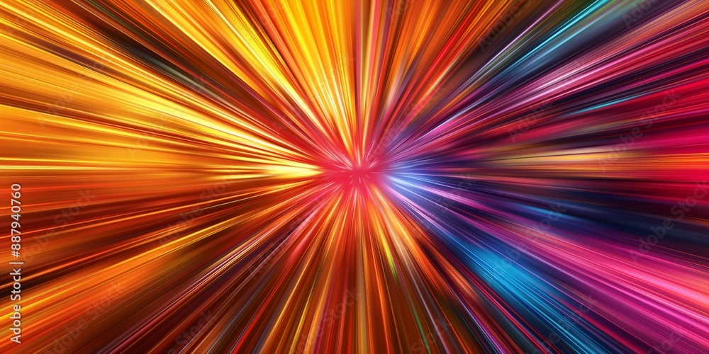 Radiant burst of colorful light streaks. This vibrant background creates an energetic and dynamic concept suitable for technology, entertainment, and event marketing materials Radiant burst of colorful light streaks. This vibrant background creates an energetic and dynamic concept suitable for technology, entertainment, and event marketing materials