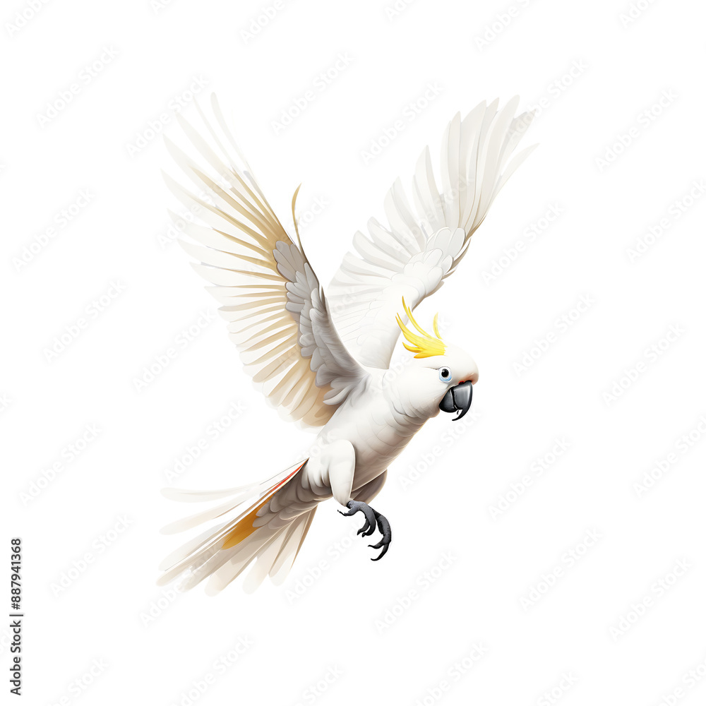 Naklejka premium A Cockatoo Jumping In the Air Isolated On Transparent Background