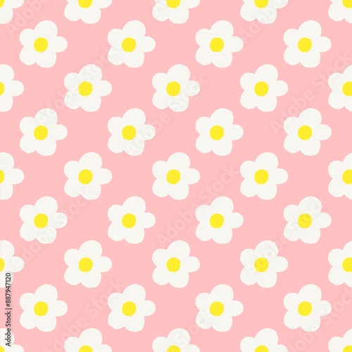 Trendy floral seamless pattern, flower seamless daisy pattern 