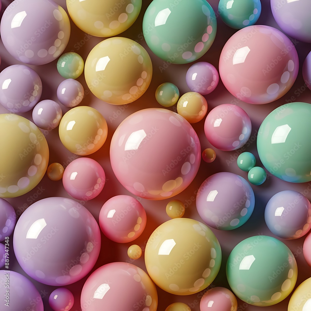 Colorful balls abstract wallpaper and background. Pattern design Plastic bubbles, gum, pastel pink spheres. 3d render wallpaper Colorful balls abstract wallpaper and background. Pattern design Plastic bubbles, gum, pastel pink spheres. 3d render wallpaper