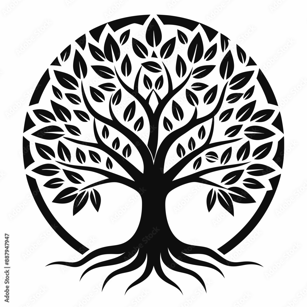 Obraz premium set of poplar trees of life logo vector