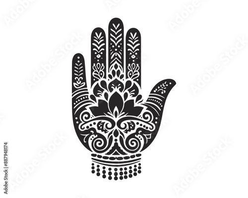 Mehndi henna tattoos on hands