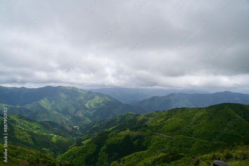 Cloudy sky and mountains from Tengu Highlands Cloudy sky and mountains from Tengu Highlands