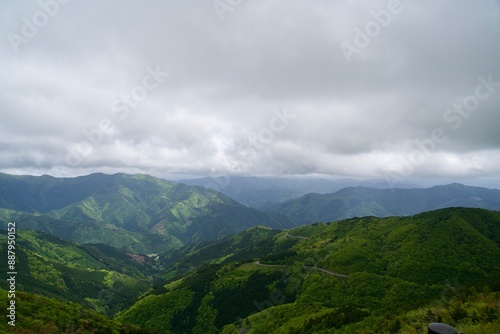 Cloudy sky and mountains from Tengu Highlands