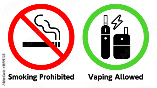 No traditional cigarette smoking, only heated tobacco allowed sign illustration