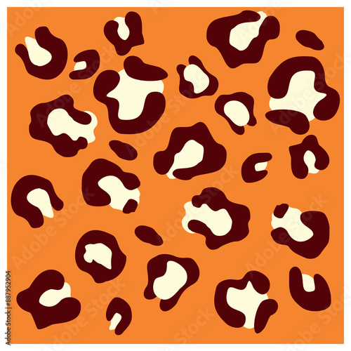 Different colored leopard fur pattern design, pardus and panthera vector illustration background.