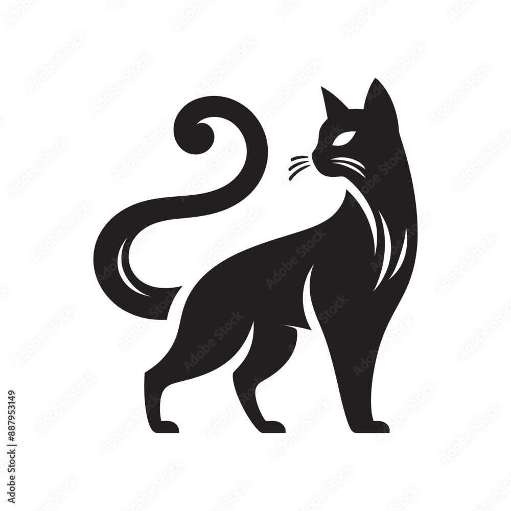 Black Cat Silhouette, Cutout of a Black Cat, Black Cat Silhouette, Cutout of a Black Cat,