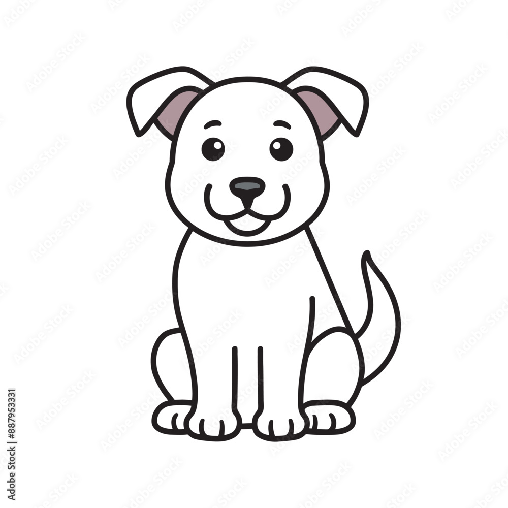 Adorable Cartoon Puppy with Rainbow Collar Vector Illustration, Cute Puppy Clipart for Kids Adorable Cartoon Puppy with Rainbow Collar Vector Illustration, Cute Puppy Clipart for Kids