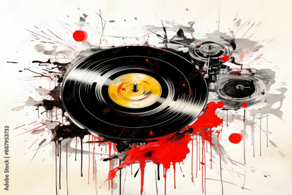 Obraz premium Vinyl Material Structure Background - Generative AI