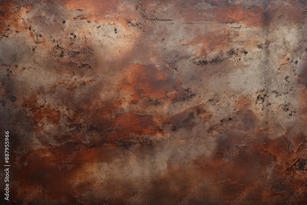 Processed collage of rust metal sheet surface texture. Background for banner, backdrop or texture