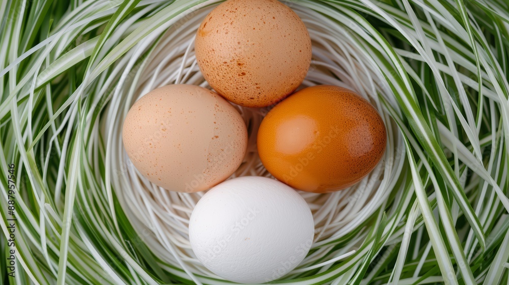 Natural lighting highlighting duck eggs in a serene setting, representing diversity and tranquility, high-resolution photo, cinematography Natural lighting highlighting duck eggs in a serene setting, representing diversity and tranquility, high-resolution photo, cinematography