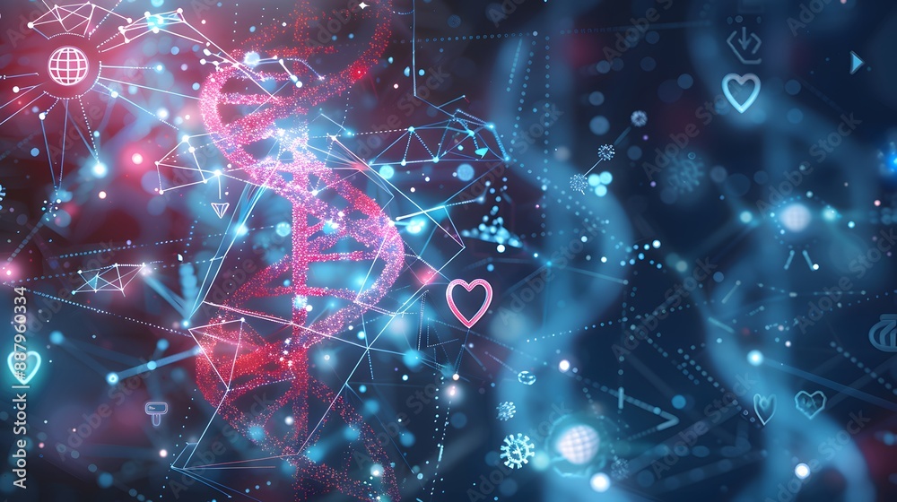 Obraz premium blood DNA technology background illustration