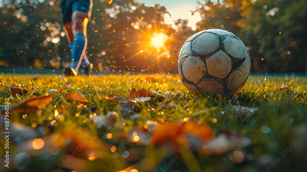 close-up photo of a professional soccer player playing football on a green grass pitch at a big stadium. dribbling the ball against opponents. soccer match on a field. Generative AI close-up photo of a professional soccer player playing football on a green grass pitch at a big stadium. dribbling the ball against opponents. soccer match on a field. Generative AI