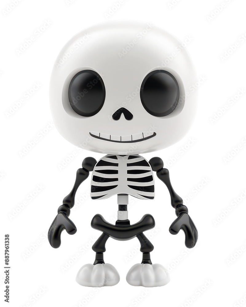 Charming Cartoon Skeleton with Large Eyes and a Smile - Cute Halloween Character. Charming Cartoon Skeleton with Large Eyes and a Smile - Cute Halloween Character.