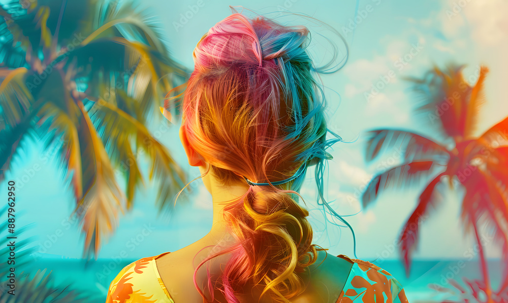 Fototapeta premium graphic advertising images focusing on beauty and hair