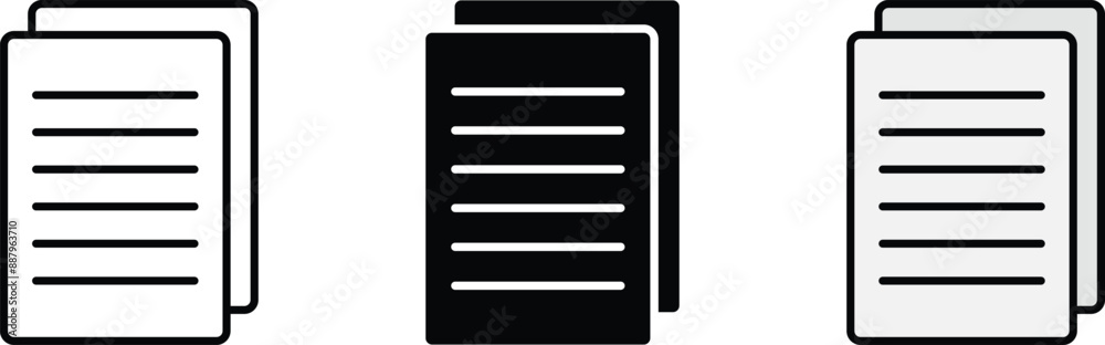 Document, File icon in lined, isolated and colored style. Vector illustration Document, File icon in lined, isolated and colored style. Vector illustration
