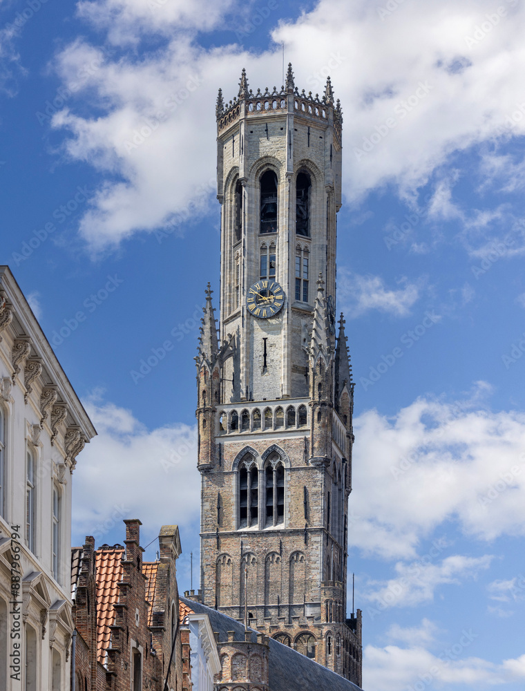 13th century medieval tower Belfort (Belfry), Bruges, Belgium